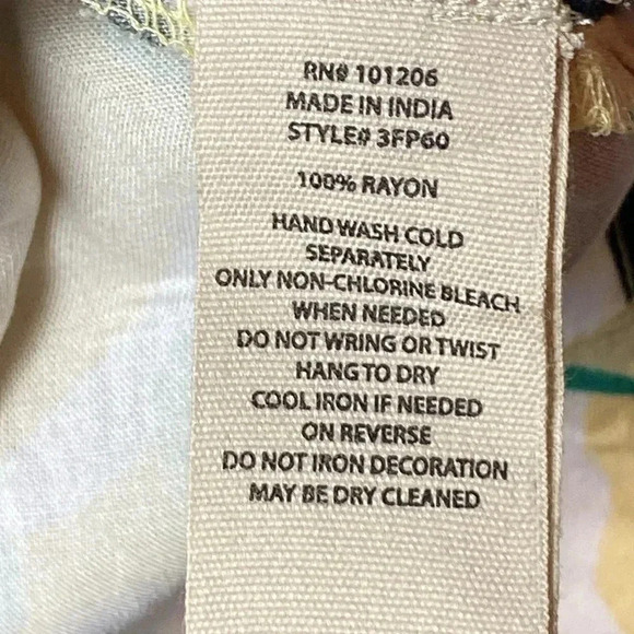 NWT SOFT SURROUNDINGS WO SIZ XL PETITE TUNIC TOP YELLOW BLACK SAGE FLORAL DESIGN - Picture 12 of 15